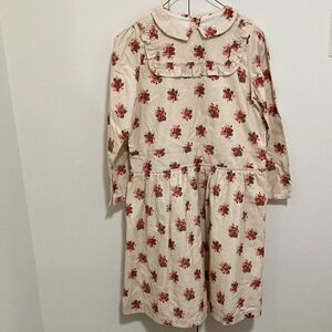 Girls Dress in Thin Whale Corduroy Long Sleeves Pale Pink Floral. Size 12.